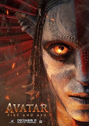 Movie poster for "Avatar: Fire and Ash"